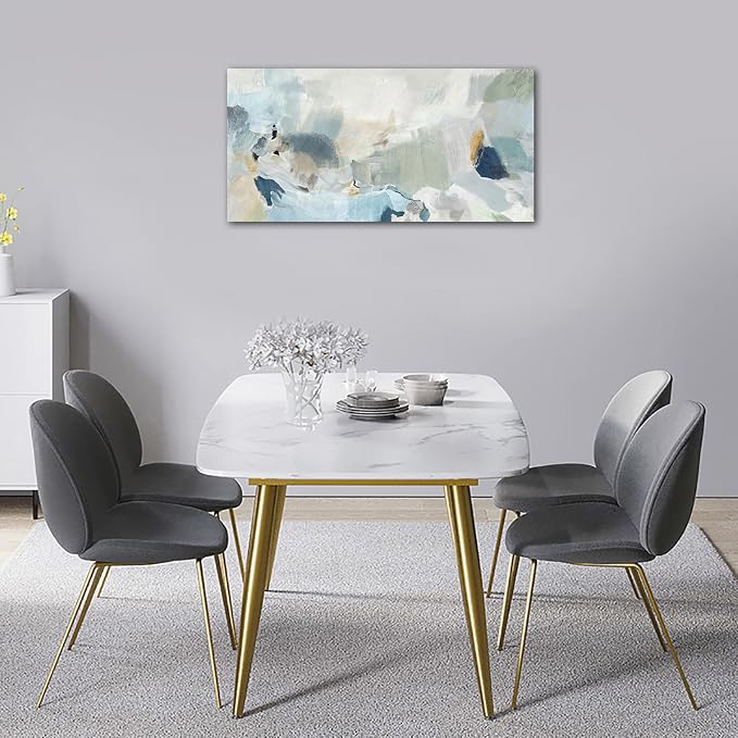 Abstract Canvas Wall Art Contemporary Teal Abstract Pictures Painting Modern Bluish Green Canvas Prints Turquoise Artwork Wall Decor for Living Room Bedroom Home Office Wall Decoration 20x40in