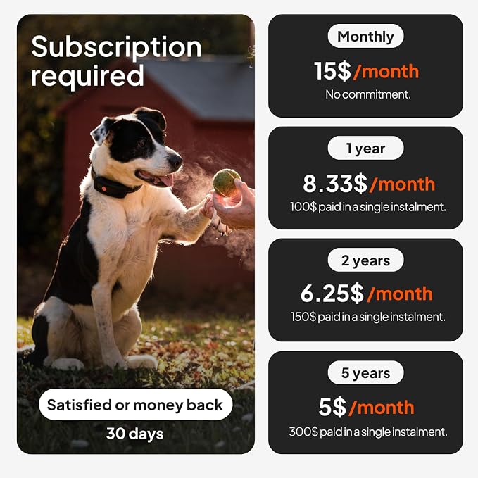 Weenect Dog XT - NEW GPS Collar for Dogs | XL Antenna | Waterproof | Ultra-Durable Integrated Julius-K9 Collar | Subscription Required