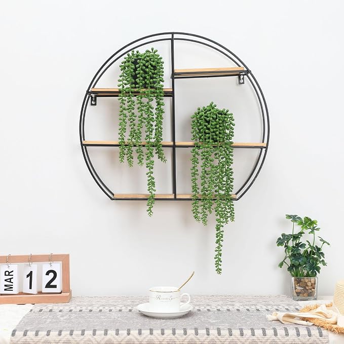 2pcs Fake Hanging Plants Fake Potted String of Pearls Succulent Plants Small Faux Plants for Indoor Outdoor Shelf Wall Decor