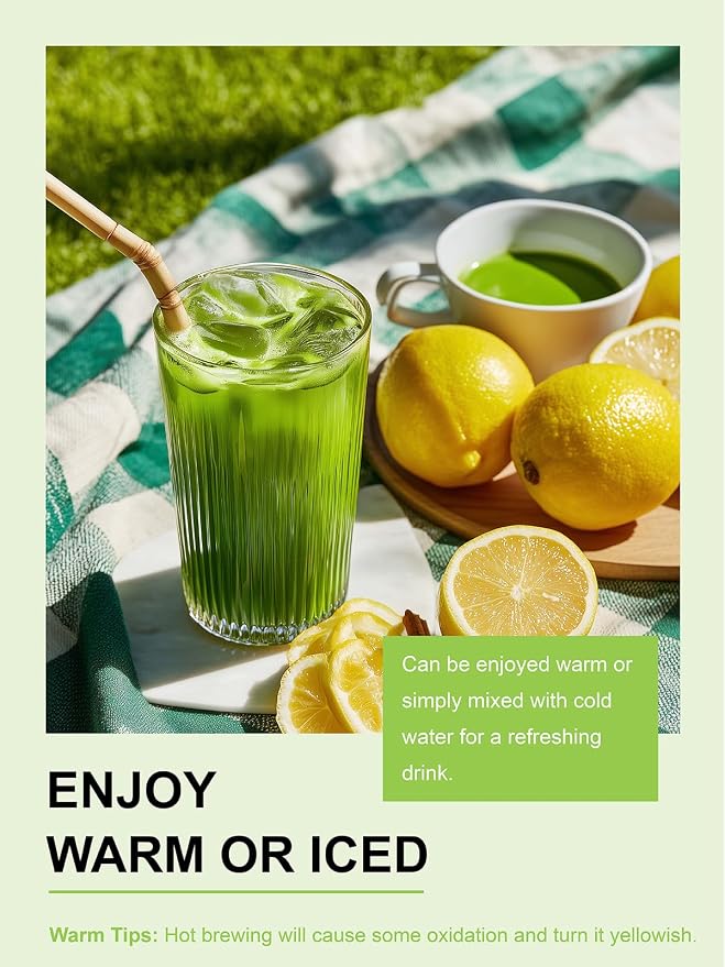 TeeLux Barley Grass Powder, 16oz, Mild & Smooth Taste, Ideal for Smoothies, Juices, Drinks, Hot or Iced Tea