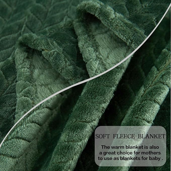 inhand Fleece Blanket for Bed, Super Soft Flannel Cozy King Bed Blanket for Adults, Washable Lightweight Fuzzy Bed Blanket for Office Sofa, Warm Plush Blankets for All Season (90"×108", Green)