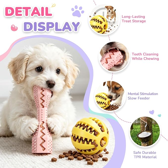 6 Pack Puppy Teething Chew Toys, Soft Durable Interactive Small Dog Toys, Cute Colorful Squeaky Puppy Toys for Teething Small Breed Puppies