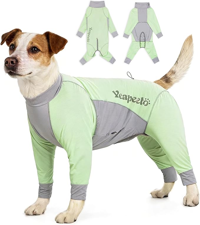 Dog Sun Protection Cooling Suit UPF 50+, Quick-Dry Breathable Jumpsuit for Large & Medium Dogs, Outdoor Dirt-Resistant Shedding Control Pet Apparel (Chartreuse, 2X-Large)