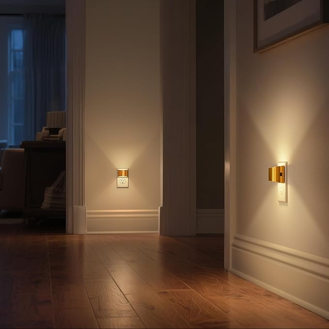 Night Light, Night Lights Plug into Wall, Adjustable, 3000K | 3 Level Brightness Adjustable Night Light, Dusk to Dawn Sensor, Nightlights for Adults, Bedroom, Bathroom, Hallway, 4 packs