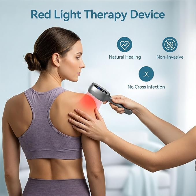 Red & Near Infrared Light Therapy Wand with Stand – Handheld Dual-Wavelength 8×808nm & 30×650nm, Rechargeable Cold Red Light Therapy Device for Home Wellness and Pet Use