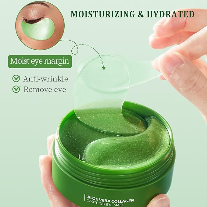 firstfly Under Eye Patches - 60 PCS Aloe Vera Eye Masks for Dark Circles and Puffiness, Hydrating Eye Mask Skincare, Stocking Stuffers, Eye Patches for Women Reduce Wrinkles and Fine Lines