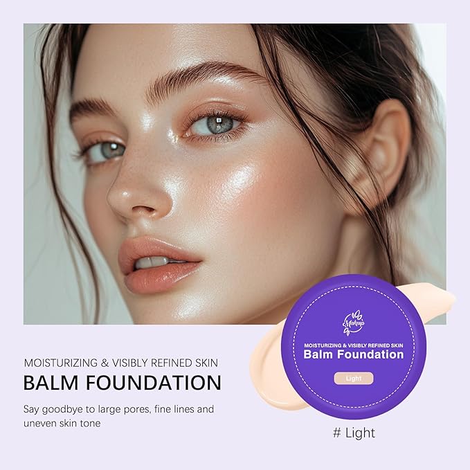Foundation for Mature Skin–Hydrating Age-Defying Makeup Coverage Balm Foundation, Non-Settling Formula for Older Women, Blurs Fine Lines, Satin Finish for All Skin Types (Light)