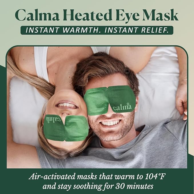 16 Pack Calma Heated Eye Mask - Hot Compress For Eye Fatigue - Helps Relief Dry Eyes, Blue Light Strain, Headaches and Dark Circles (Unscented)