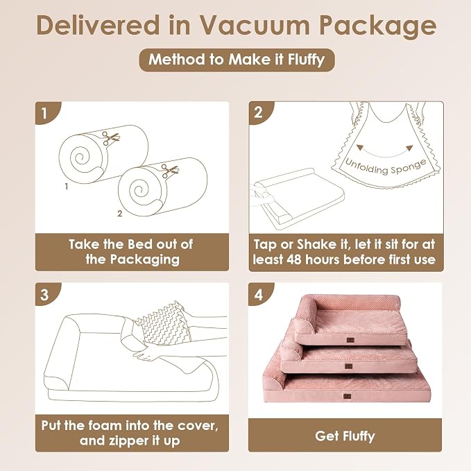 EHEYCIGA XL Dog Bed Memory Foam for Crate, Extra Large Dog Bed Orthopedic with Washable Removable Cover, Waterproof Pet Sofa Couch XLarge Size Dogs, 41x27x6.5, Pink | Washable Removable Cover, Waterproof Flat Pet Sofa Couch with Nonskid Bottom, 41x27x6.5