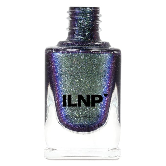 ILNP Bundled Up - Green to Blue Holographic Duochrome Nail Polish, Chip Resistant, 7-Free, Non-Toxic, Vegan, Cruelty Free, 12ml