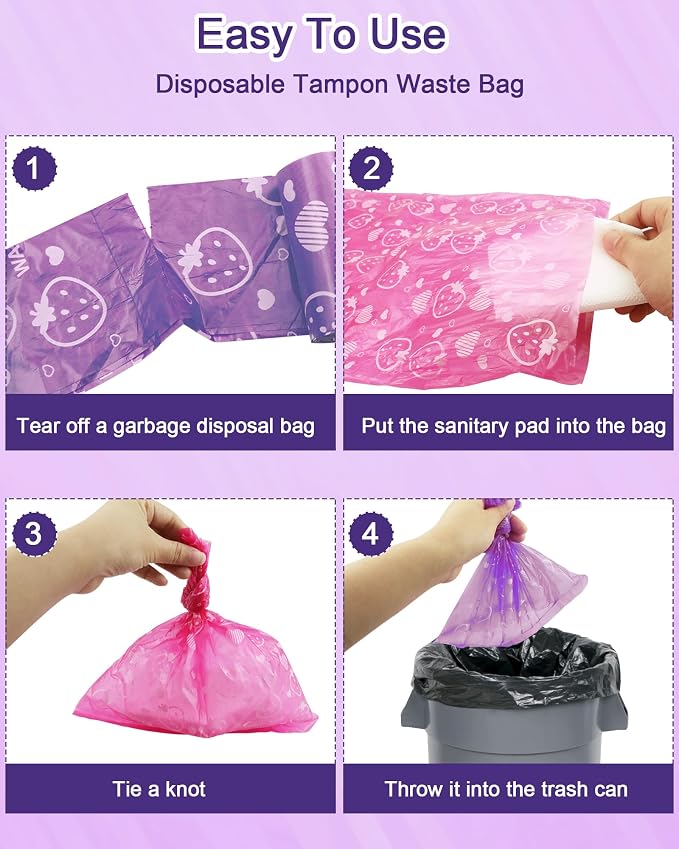 150 Pcs Sanitary Napkin Disposal Bags, ArtCute Mini Disposable Sanitary Bag Personal Care Tampons Disposal Trash Bag for Sanitary Women Privacy Handling Disposable Diaper Bags