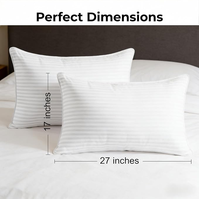 JMGBird Decorative Pillows, Inserts & Covers Throw Pillows for Bed | 27x17 Queen Size Bed Pillows for Sleeping Premium Fill Pillows, Soft Supportive Hotel Quality Sleeping Pillows