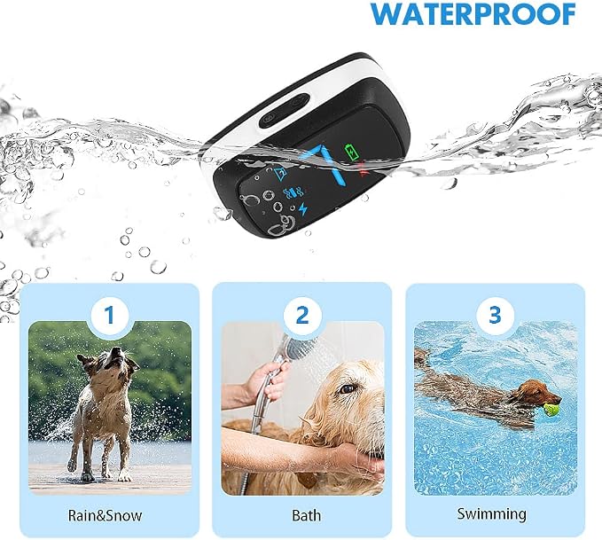 Dog Bark Collar,Rechargeable Smart Barking Collar, Anti Barking Training Collar with Sensitivity Beep Vibration Shock, Bark Shock Collar for Large Medium Small Dogs