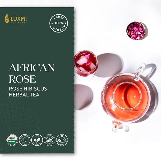 Luxmi Estates - Tea Set - Classic Collection - 4 Packs With Organic Assam, Masala Chai, Jasmine and Hibiscus Rose Tea - Great Gift Set for Adults