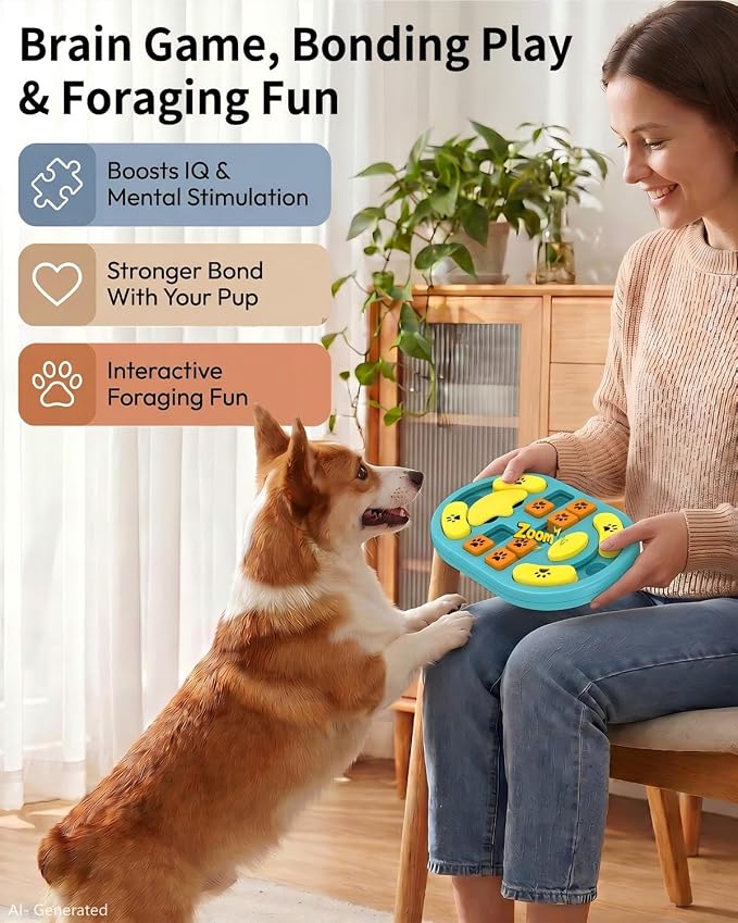 Dog Puzzle Toy, Interactive Enrichment Treat Food Puzzles, Blue | Mental & Brain Stimulation, Slow Feeder, For Smart Puppy Small Medium Large Dogs Cats