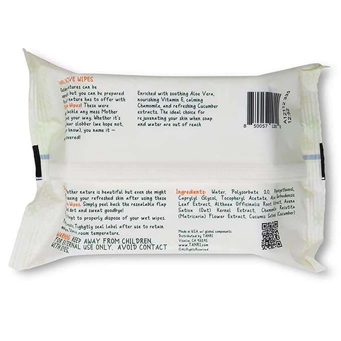 TANRI Primo Explorer Pack; Includes SPF50+ Sunscreen Spray that Goes on Clear, Active Wipes No-Rinse Body Wipes, Moisturizing SPF15 Pear Lip Balm and an Adjustable Fanny Pack (4-Pack Bundle)