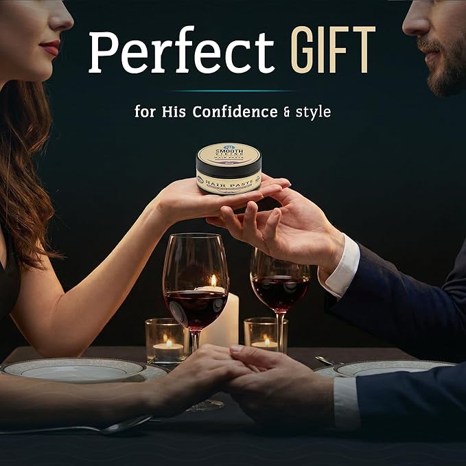 Smooth Viking Hair Paste for Men - Hair Styling Cream with Minimal Shine & Medium Hold Hair Products for Men, Hair Cream for Men, Styling Paste for Textured Messy Hairstyle - Made in USA, 2oz