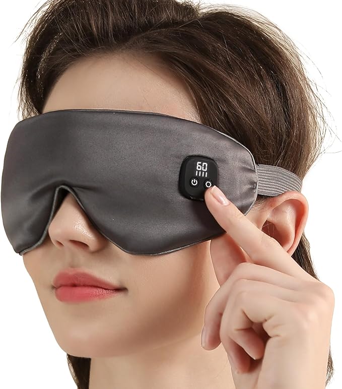 Heated Eye Mask for Dry Eyes, Cordless Warm Eye Compress with 4 Temperature & Timer Levels, Detachable & Washable Eye Heating pad for Blepharitis, Styes, MGD, Travel