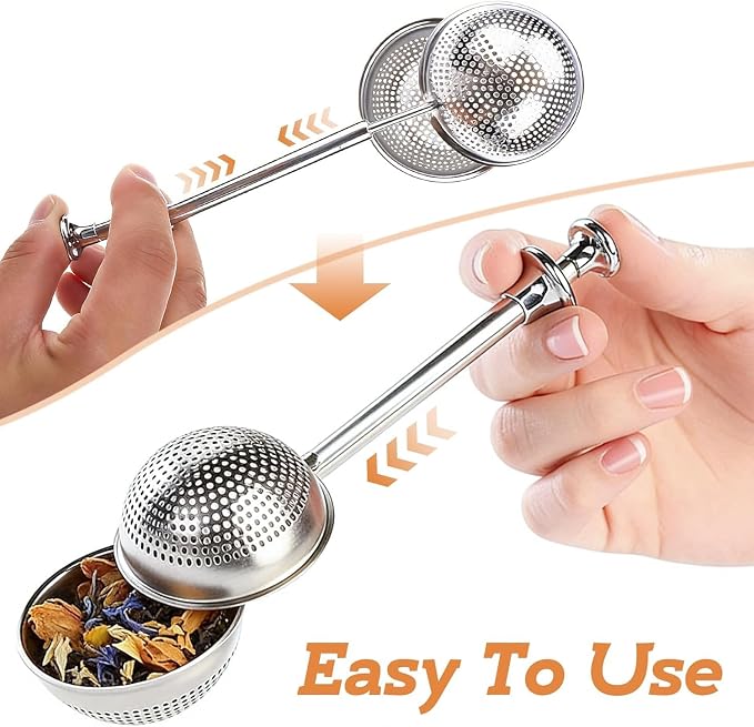 2pcs Tea Ball, tea infuser for loose leaf tea, stainless steel tea strainer, loose leaf tea steeper, easy clean, tea fine mesh strainer reusable