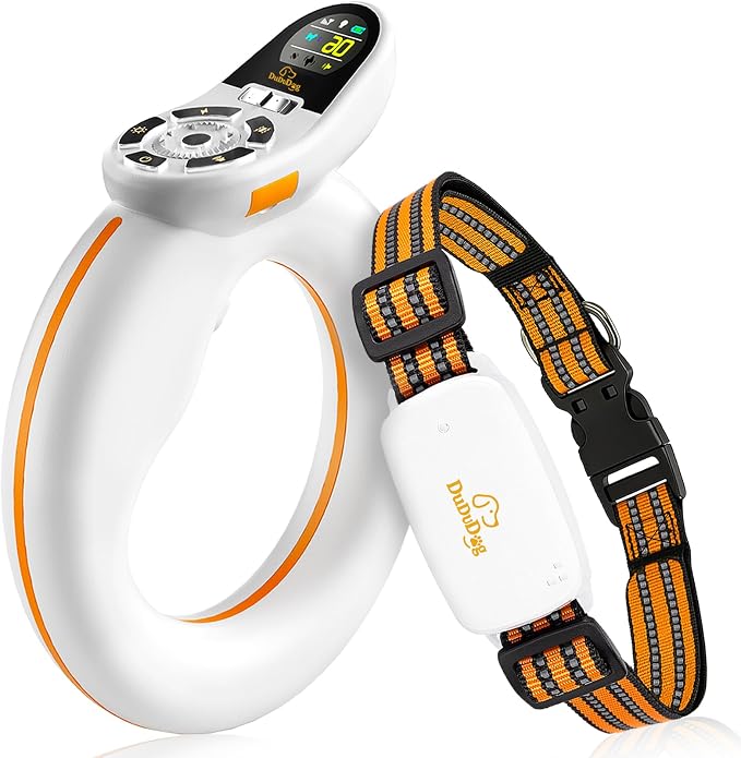 New Upgrade Training Shock Collar with 9.8FT Retractable Leash for Dog – 3200FT Remote E-Collar for Dogs, Color Screen Display, Beep Vibration Static, IP67 Waterproof, USB-C Rechargeable