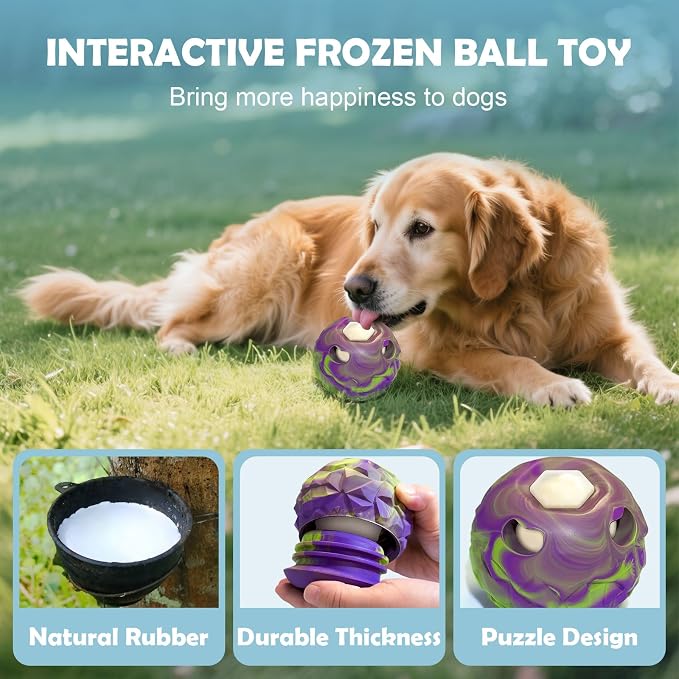 Dog Chew Toy, Large Frozen Treat Dispenser Reduces Pet Boredom