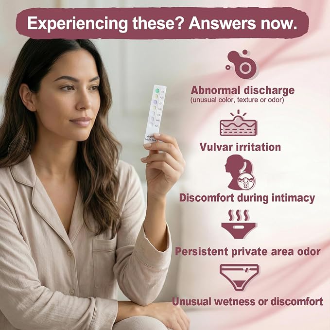 6-in-1 Vaginal Health Test Kit for Women - Feminine Wellness & Comfort Check Tool - Simple At-Home Tracker for Odor, Itching & Freshness Clues - 10-Minute Results - 1 Pack