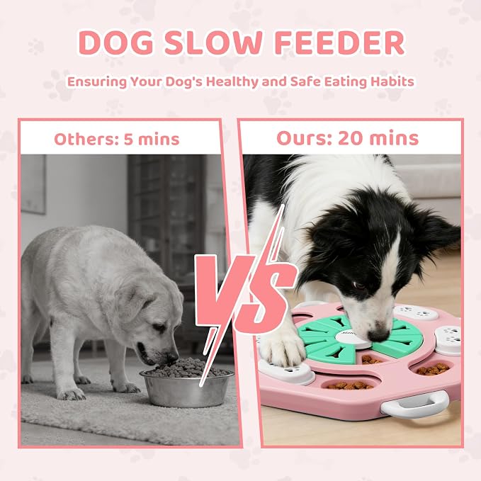 Dog Puzzle Toy for Smart Dogs, Interactive Dog Enrichment Toys,Level1(Pink)