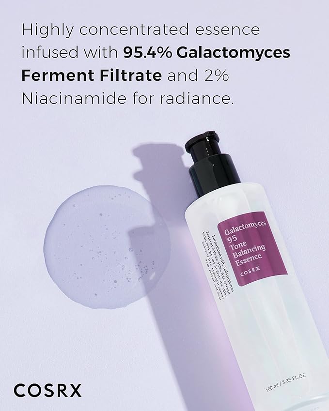 COSRX Galactomyces 95 Tone Balancing Toner, 100ml / 3.38 fl.oz, Moisturizing, Skin Soothing, Contains 95% Galactomyces Ferment Filtrate, For All Skin Types, Korean Skin Care