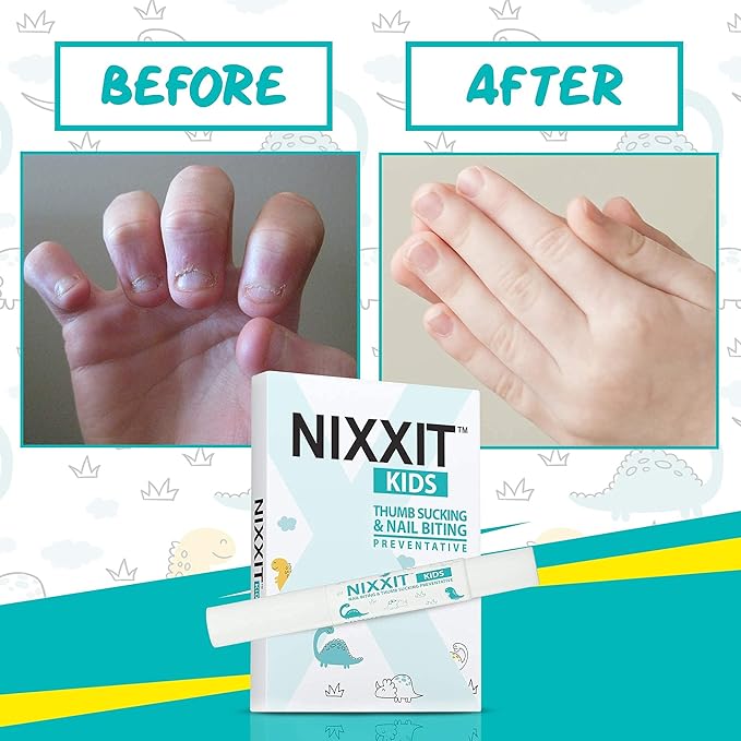 NIXXIT Nail Biting Treatment for Kids - Stop Thumb Sucking for Kids, Toddlers, Children - No Bite Nail Polish Pen - Non Glossy - Bitter Taste - Safe & Effective Solution - Paraben Free - (2 - Pack)