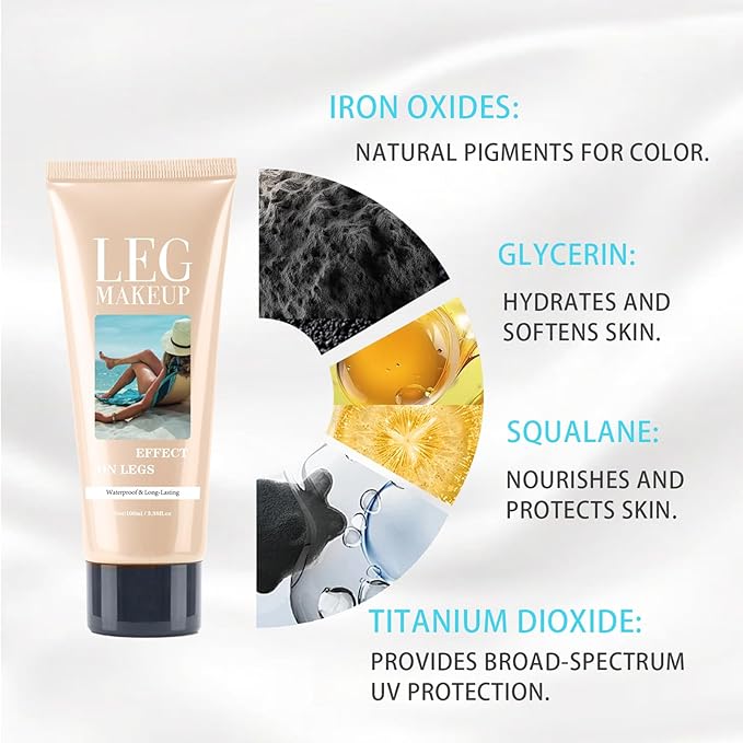 Legs Makeup Waterproof No Transfer - Sweat Resistant Skin Concealer Tattoo Cover Up All Day Wear - Makeup Long Lasting Body Foundation for Scar, Tattoo All Skin Tones (#03 Fairest)