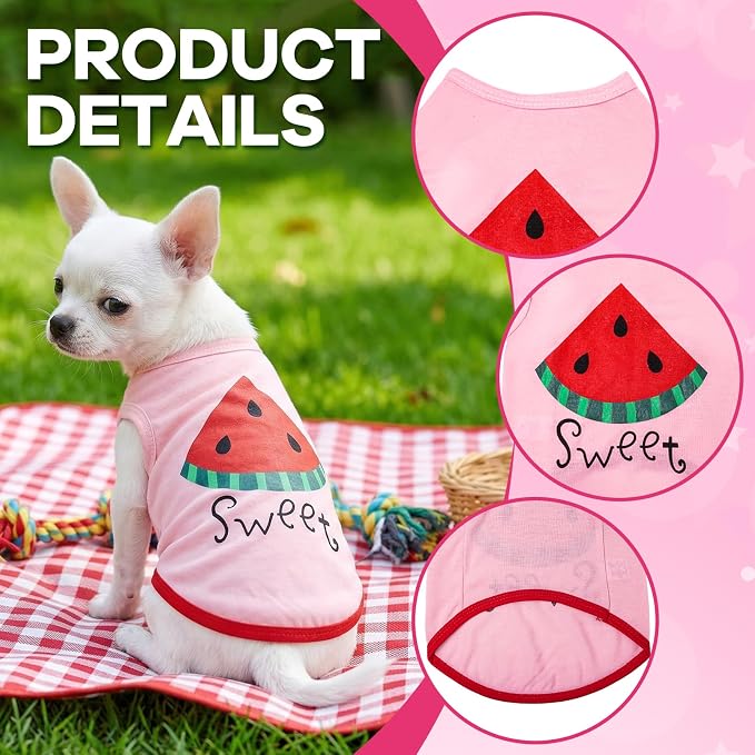 hoyuwak 4 Pieces Pet Shirts Funny Dog Printed Clothes Cool Breathable Puppy Sleeveless Vests Dog Outfit for Summer