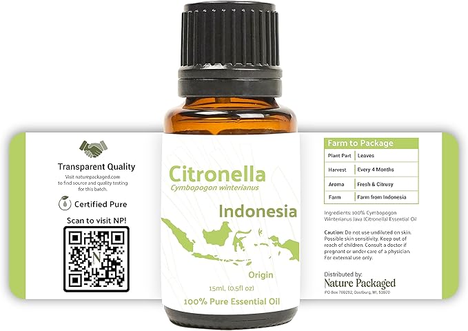 Citronella Essential Oil - Direct from Central Java, Indonesia - Pure Essential Oil for Diffusers and Aromatherapy | 100% Pure Therapeutic Grade (2lbs)