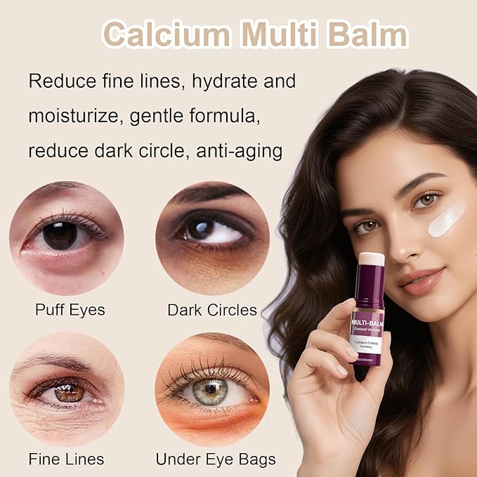 DreamCatching Calcium Multi Balm Stick, Calcium Volume Multi Balm, Collagen Moisturing, Anti-aging, Wrinkle Core Stick, Hydrating, Firming Skin, Suitable for Eyes, Neck, Face, 2PCS