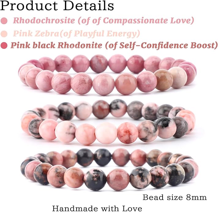 NCB 2.3-Piece 4mm Natural Crystal Gemstone Stretch Bracelets – Handmade Reiki Energy Healing Jewelry for Meditation,Yoga, Unisex
