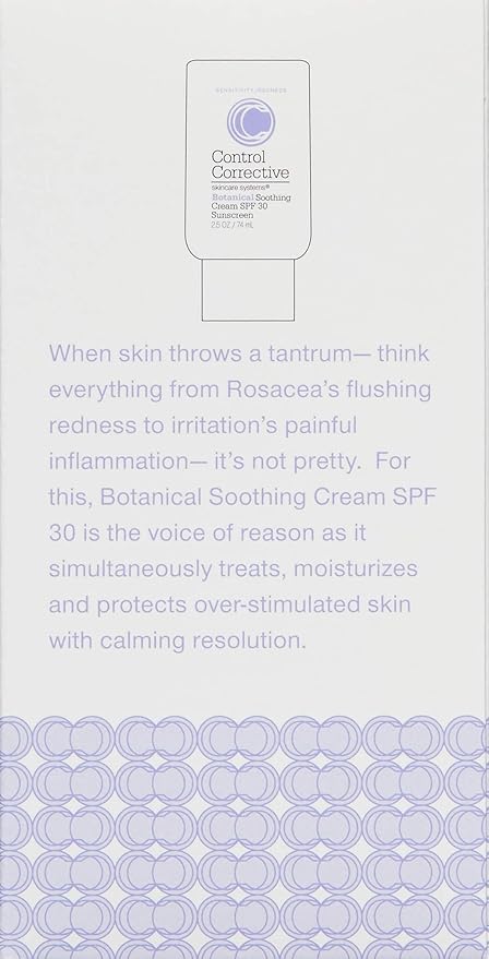 CONTROL CORRECTIVE Botanical Soothing Cream Spf 30, 2.5 Oz - Sunscreen, Moisturizers, Sensitive Skin, Calms The Skin & Protects, Wheat Germ Oil, Vitamin E, Humectants, Restores Skin Balance, Rosacea