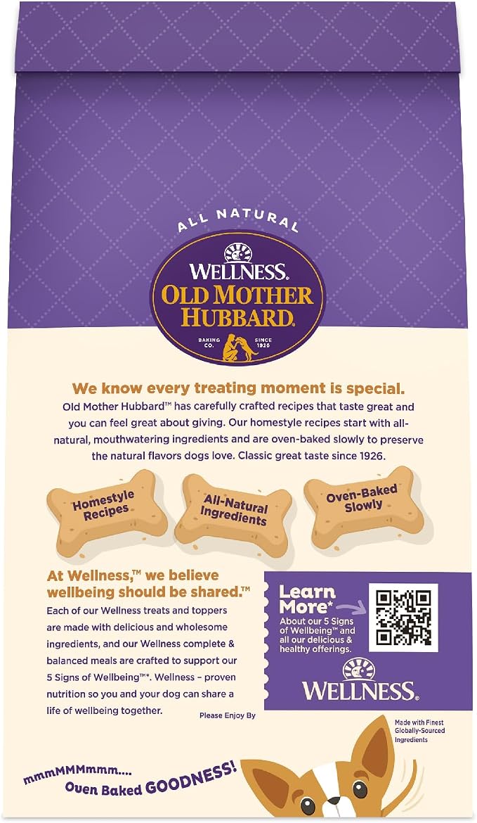 Old Mother Hubbard Wellness P-Nuttier Dog Biscuits, Natural, Training Treats, Peanut Butter Flavor, Mini Size, (20 Ounce Bag)(Pack of 2)