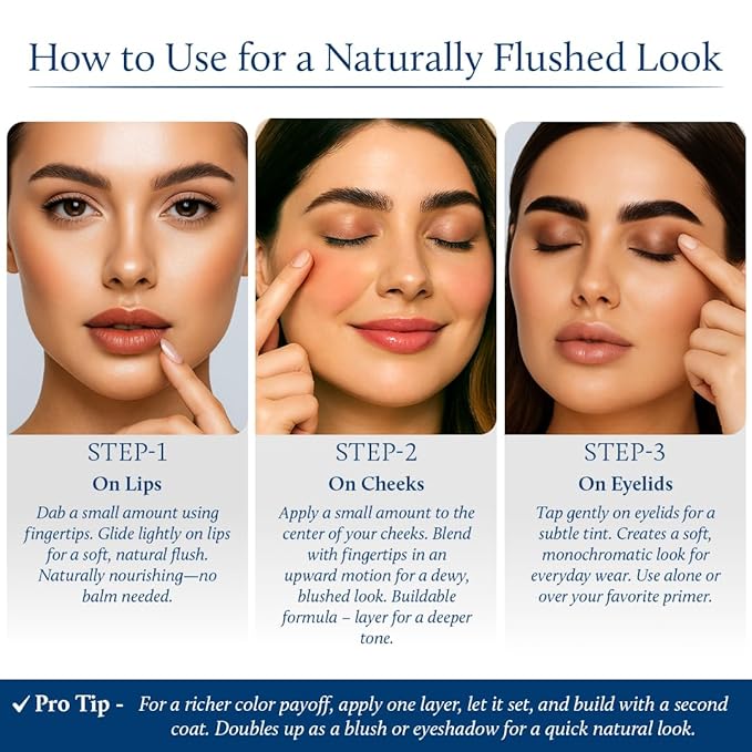 Blue Nectar Lip Tint Stain for Sheer Nude Tinted Lips | Hydrating Lip Tint, Color Infused, with Shea Butter for Natural Looking Finish (0.35 Oz)