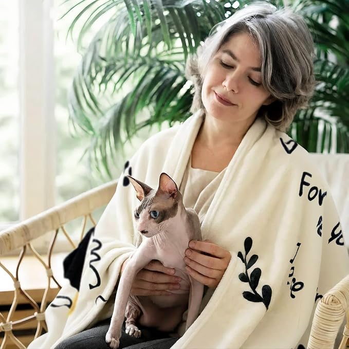 Memorial Sympathy Gifts for Loss of Cat, Cats Memorial Blanket 60" x 50" | Bereavement Gifts, in Memory of Cats Gifts, Loss of Cat Sympathy Gift, Cat Memorial Gifts