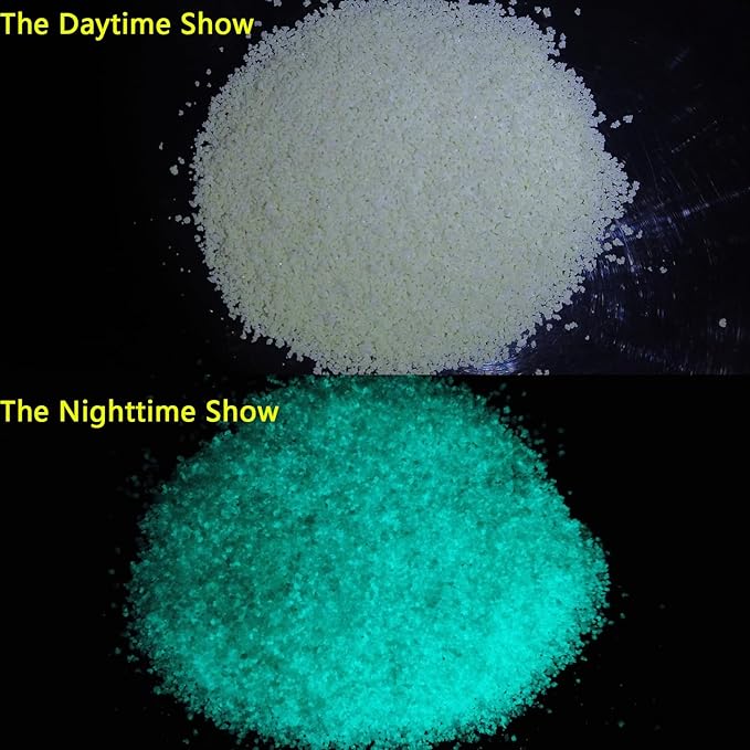 TWINKLING Glow in The Dark Crushed Glass, Broken Glass Glitter, Glow in The Dark Stones Gems Chips for DIY Resin Art Epoxy Crafts, Nail Art, Jewelry Making, Geode Painting, 0.85mm(100g) (Blue Green)