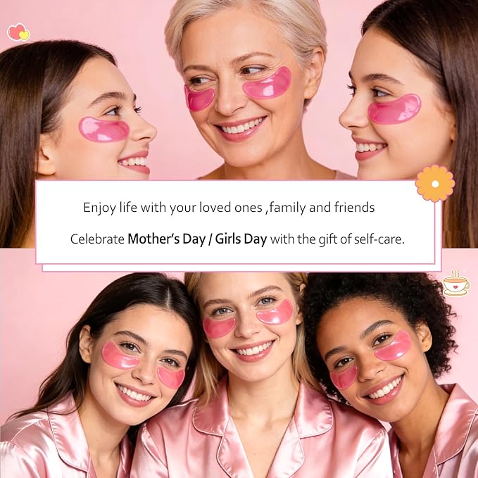 30 Pairs Pink Eye Masks, Under Eye Patches for Puffy Eyes, Reducing Fine Lines, Small Gifts for Women, Mothers Day Gifts, Teacher Gifts, Bulk Gifts, Bachelorette Party Favors,Skincare