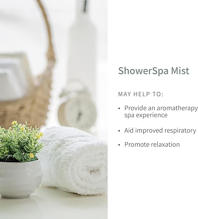 European Spa Source Lavender + Eucalyptus ShowerSpa Mist Spray for Aromatherapy, at Home Spa Experience, Sinus Congestion Relief, and Tension Relief, 4 fl oz.