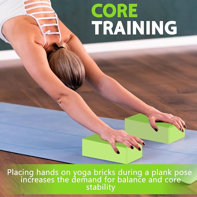 9"x6"x3" Yoga Blocks, Soft Non-Slip Surface Premium Foam Blocks, Supportive, Lightweight, Odor Resistant, Yoga Accessories for Pilates Meditation General Fitness Stretching Toning
