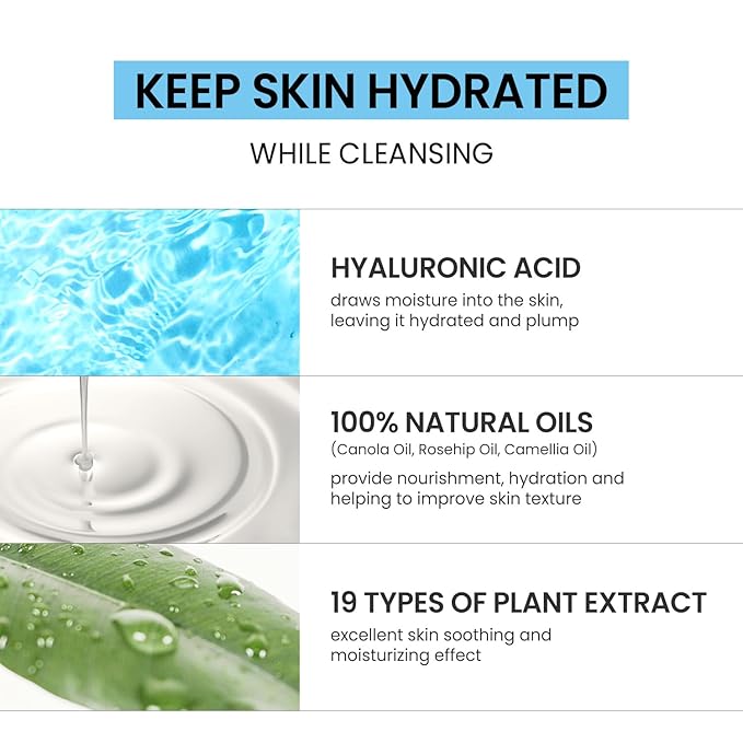 coxir [Holiday Gift,Christmas Gift] ULTRA HYALURONIC CLEANSING OIL Mini Travel Size l Korean skincare, Hydrating, Smoothing, Calming, Moisturizing, Makeup Removal [0.67 Fl.oz(pack of 1)]