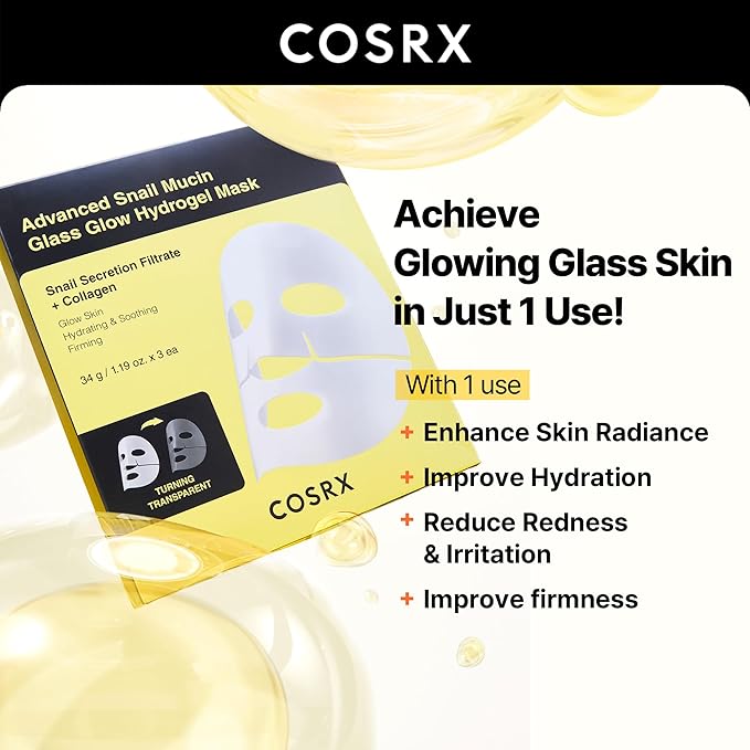 COSRX Snail Mucin Hydrogel Mask + Peptide Collagen Hydrogel Eye Patch