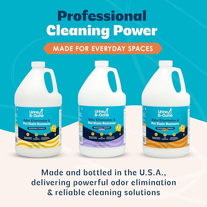 Urine B-Gone Enzyme Cleaner for Human, Cat & Dog Urine, Citrus, 1 Gallon | Enzyme cleaner for human, cat and dog urine on laundry, carpets and more; citrus scent, 1-gallon size.