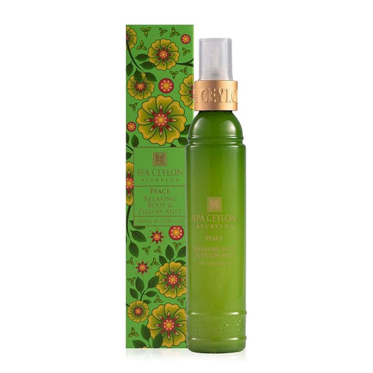 SPA CEYLON Peace Relaxing Body and Pillow Mist | Herbal Skin Care Spray with Lemongrass, Lavender and Peppermint | Hydrating & Calming | Vegan & Cruelty-Free