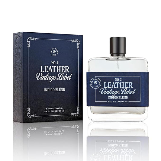 Tru Western Leather No. 3 Men’s Cologne Spray, Private Reserve, Small Batch, Indigo Blend, Velvety Citrus, Blue Vetiver & Sueded Sandalwood Notes, 3.4 fl oz (100 ml)