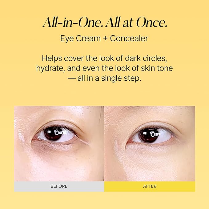 shaishaishai BANANA PDRN Conceal - Hydrating Under Eye Cream & Dark Circle Coverage, Advanced Formula with PDRN + Ectoin, Non-Sticky, Korean Skincare, 0.52 oz (Vanilla)