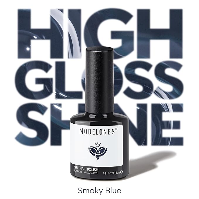 modelones Blue Gel Nail Polish Navy, Dark Blue Deep Color Soak Off LED UV Lamp DIY Nail Manicure Art Design 15ML