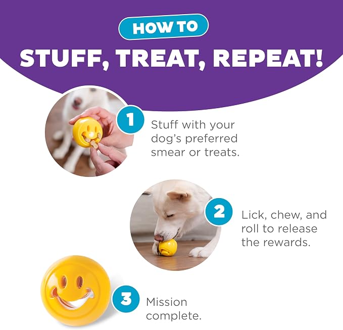 Outward Hound Nooks Happiness Interactive Durable Treat-Dispensing Dog Toy, Stuffable Puzzle Ball for Solo Play or Pair with Large Snoop, Mint-Scented, No BPA